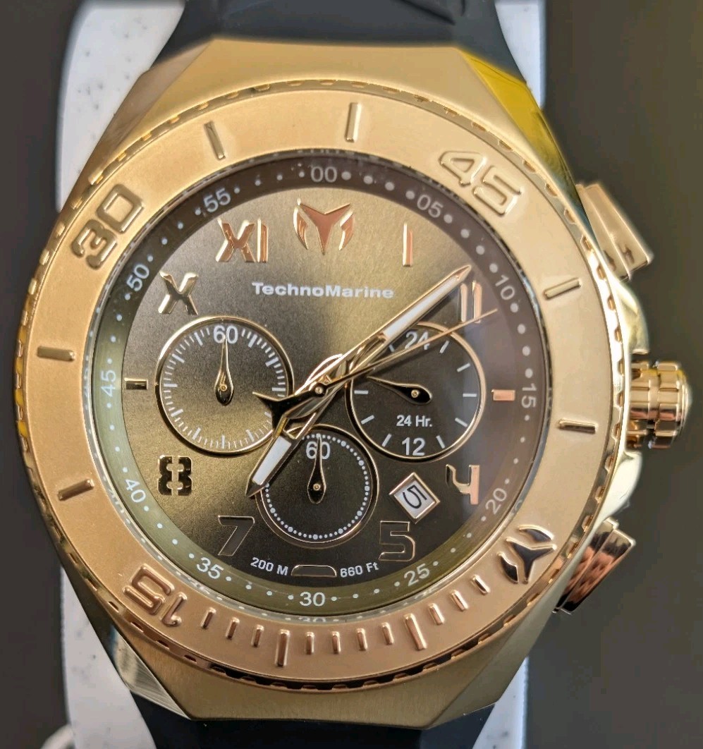 TechnoMarine Manta Ocean Men’s Watch 48mm Black/Steel Chronograph – TM-225007