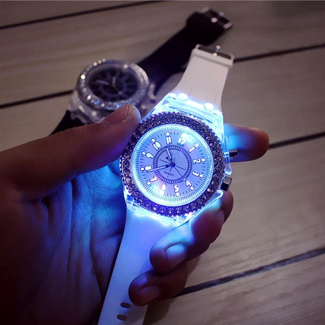 Luminous LED Watch Silicone Quartz Wristwatch Glow in the Dark ,men,boys,women