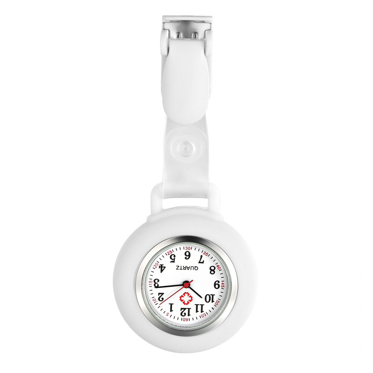 Unisex Nurse Doctor Watch Brooch Clip On Hanging Pocket Fob Watch Silicone Cover
