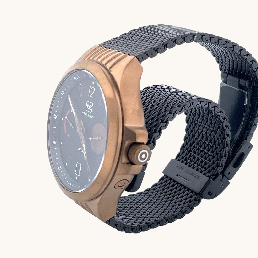 GLOCK PROTOTYPE SOLAR WATCH SAPPHIRE CRYSTAL 9MM BULLET MOTIF