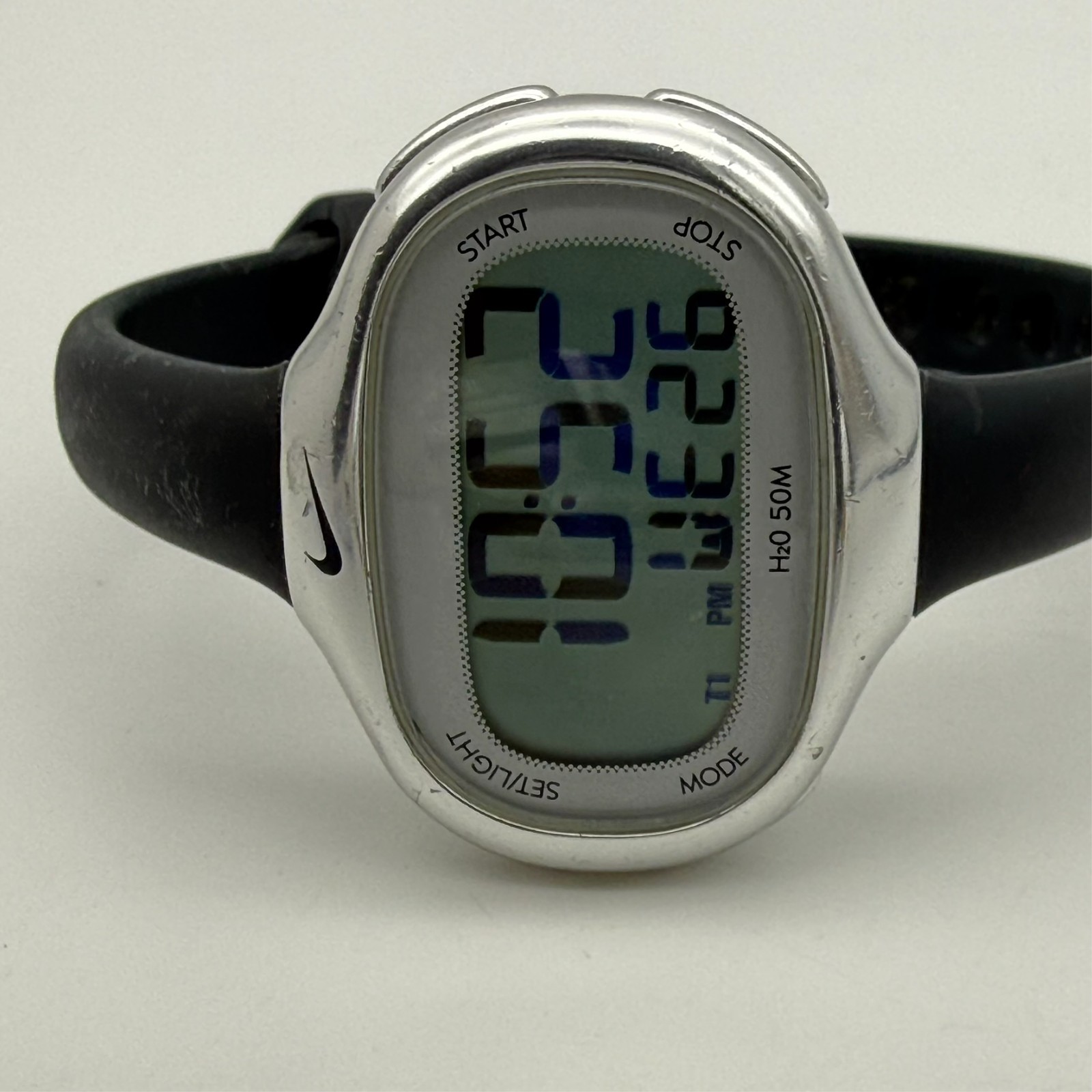 Vintage Y2K Women’s NIKE Imara Digital Oval Sport Watch, Black Band, Runs WR0106
