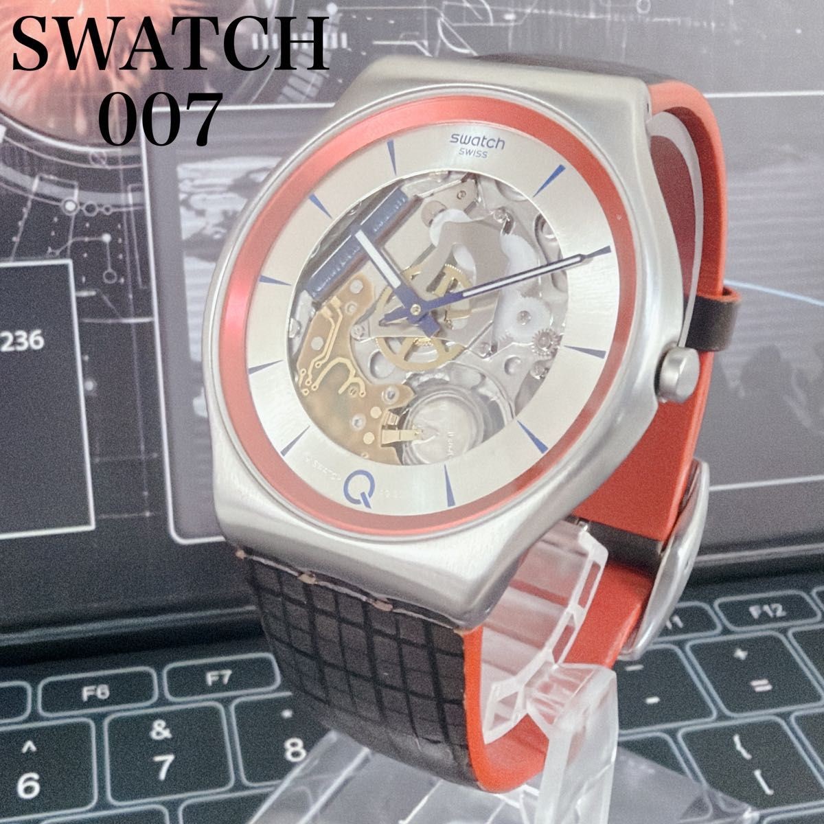 Rare Swatch x 007 No Time to Die 2Q SKIN Irony SS07Z102 Skeleton Watch Box