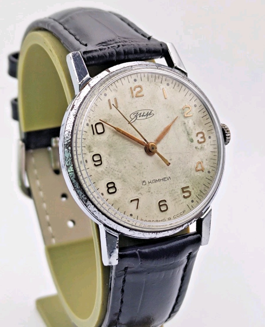 Vintage Watch ZiM Pobeda Serviced 2609 Soviet USSR Men Mechanical 1970s Gift