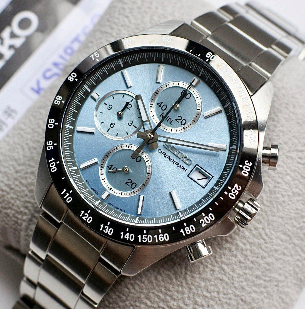 Seiko Spirit Chronograph Blue Dial Stainless Steel Men’s Watch SBTR029