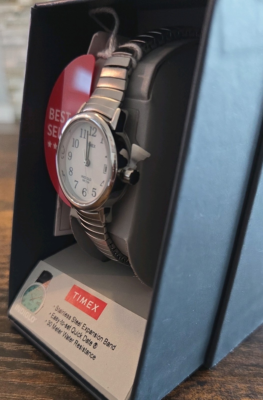Timex Women’s T2H371 WX Easy Reader 25mm Expansion Band Watch Silver Tone