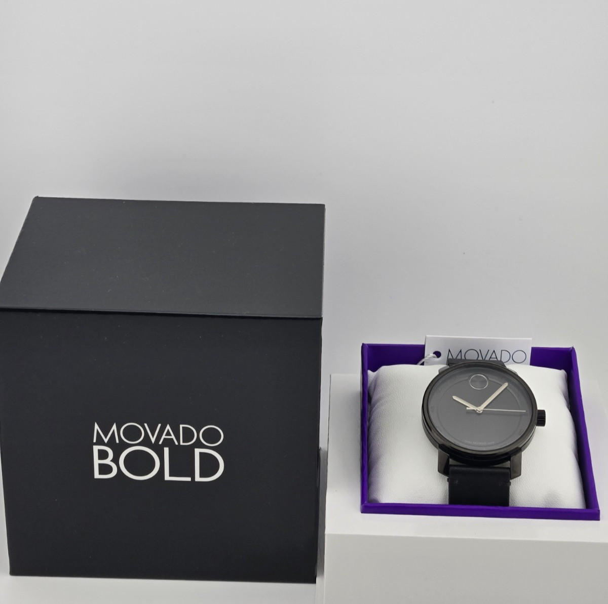 Movado Bold Access Men’s Black Dial Leather Band Watch – 3600918 ($595 MSRP)