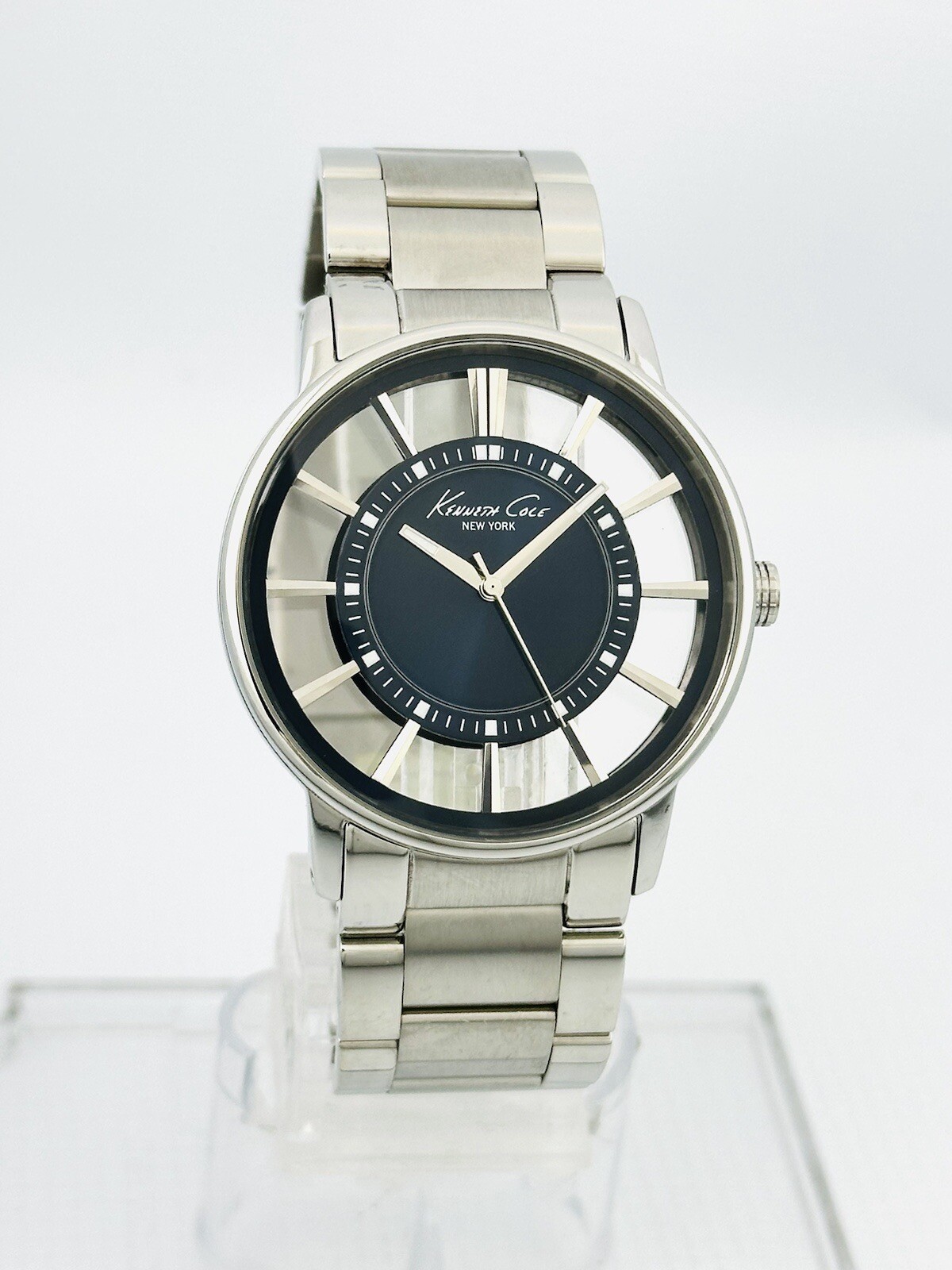 Kenneth Cole Men’s KC3993 Dark Blue Dial Transparency See-Thru Stainless Watch