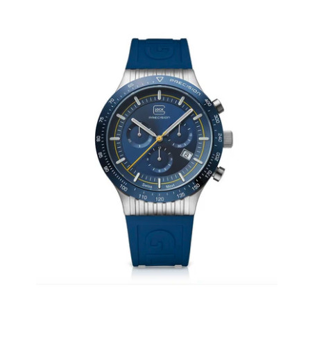 NOS 43mm Glock Precision GW-34-3-24 Blue Dial Men’s Quartz Swiss Stainless Steel