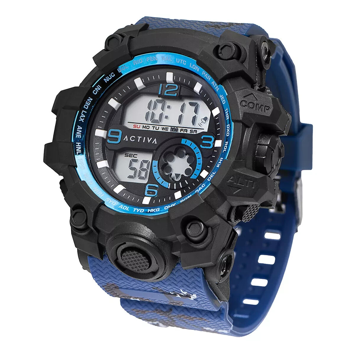 New Invicta Men’s Watch Activa X LARGE 54.5mm Blue Strap Multifunction Sport NIB