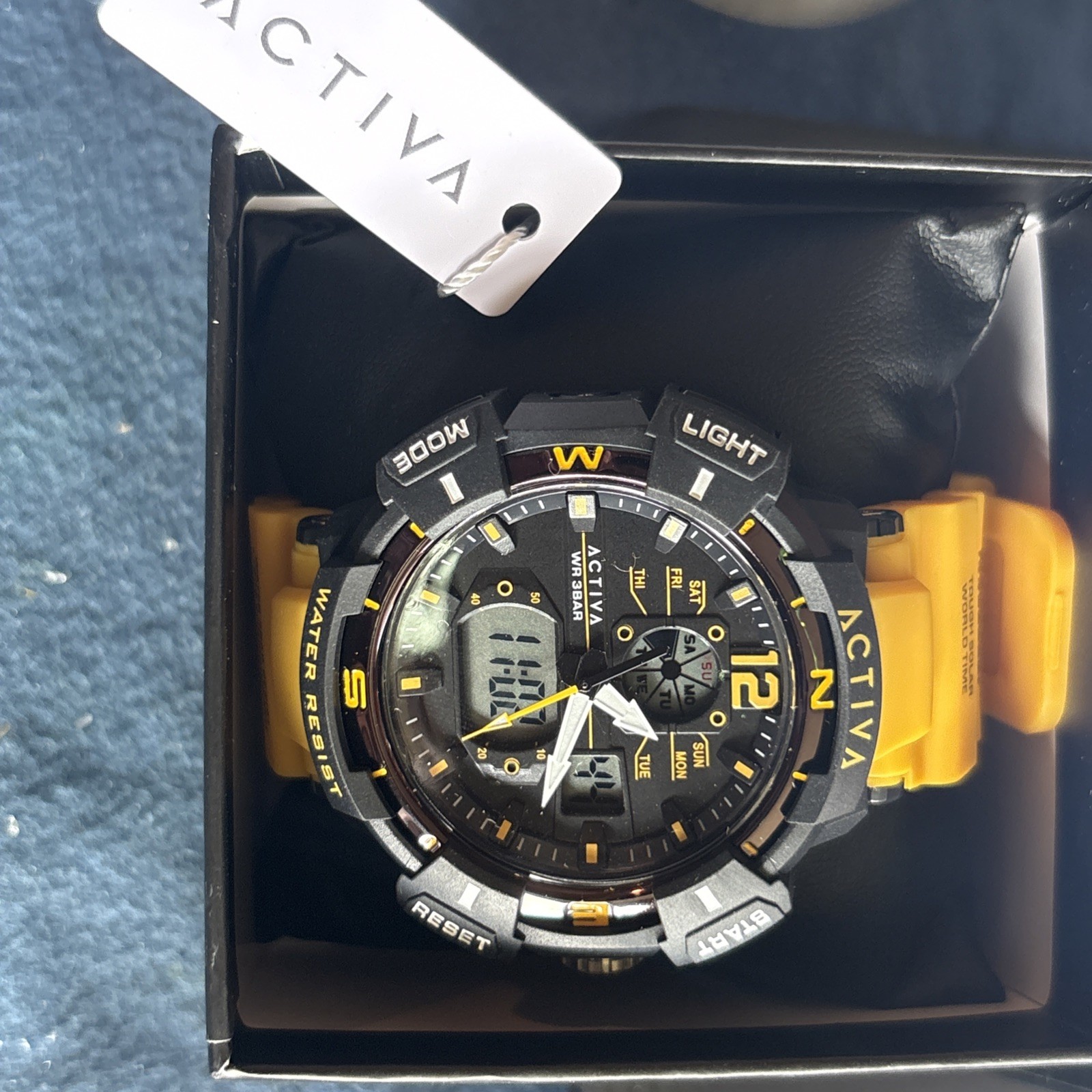 Activa X Invicta Digital 53mm Men’s Watch ACW8045-004 Water Resist Yellow NIB