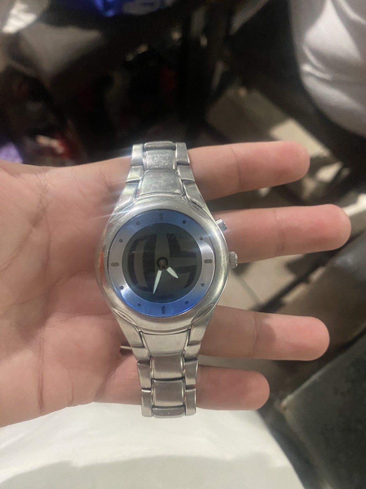 Fossil Big Tic Quartz Mens Watch JR8093 40mm Stainless Steel wrist 18cm #197