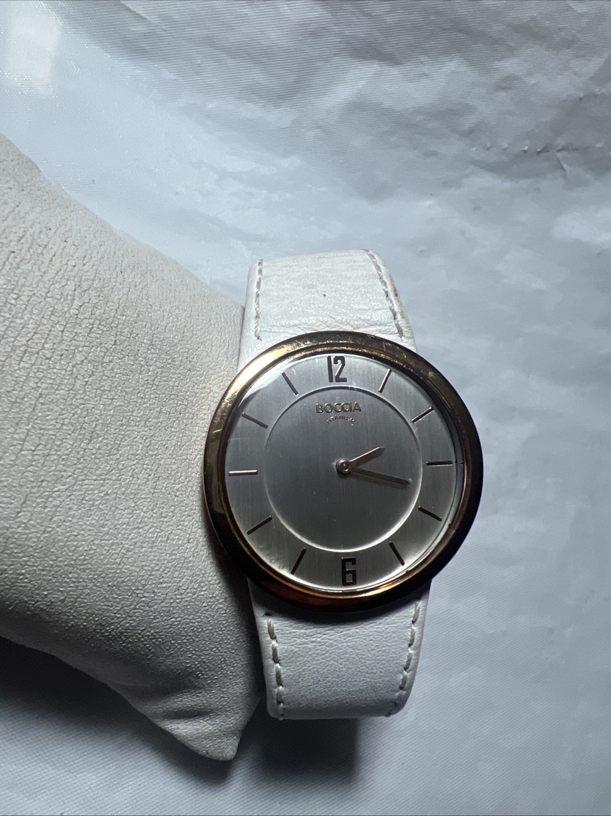 boccia titanium watch women,Swiss Made, WR50M, sapphire glass, genuine, white le