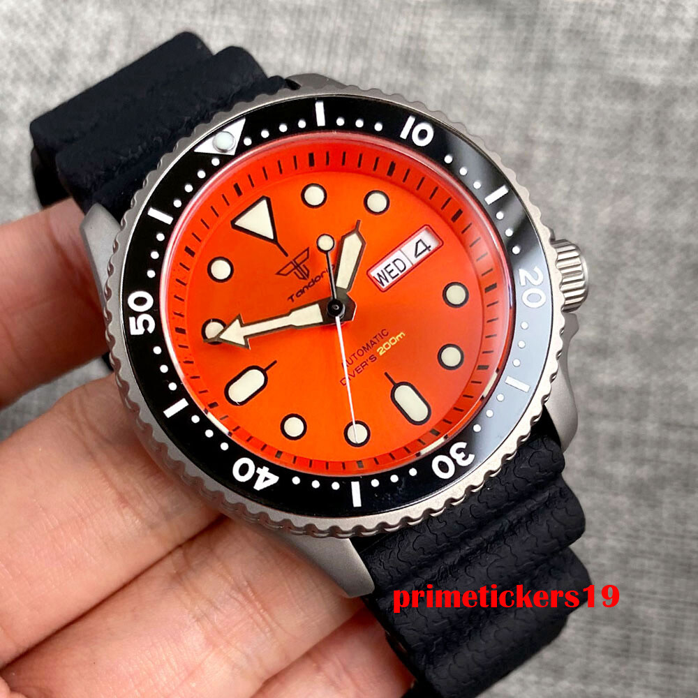 Tandorio NH36 41mm Titanium 20bar Automatic Men’s Watch Week Date Rotating Bezel