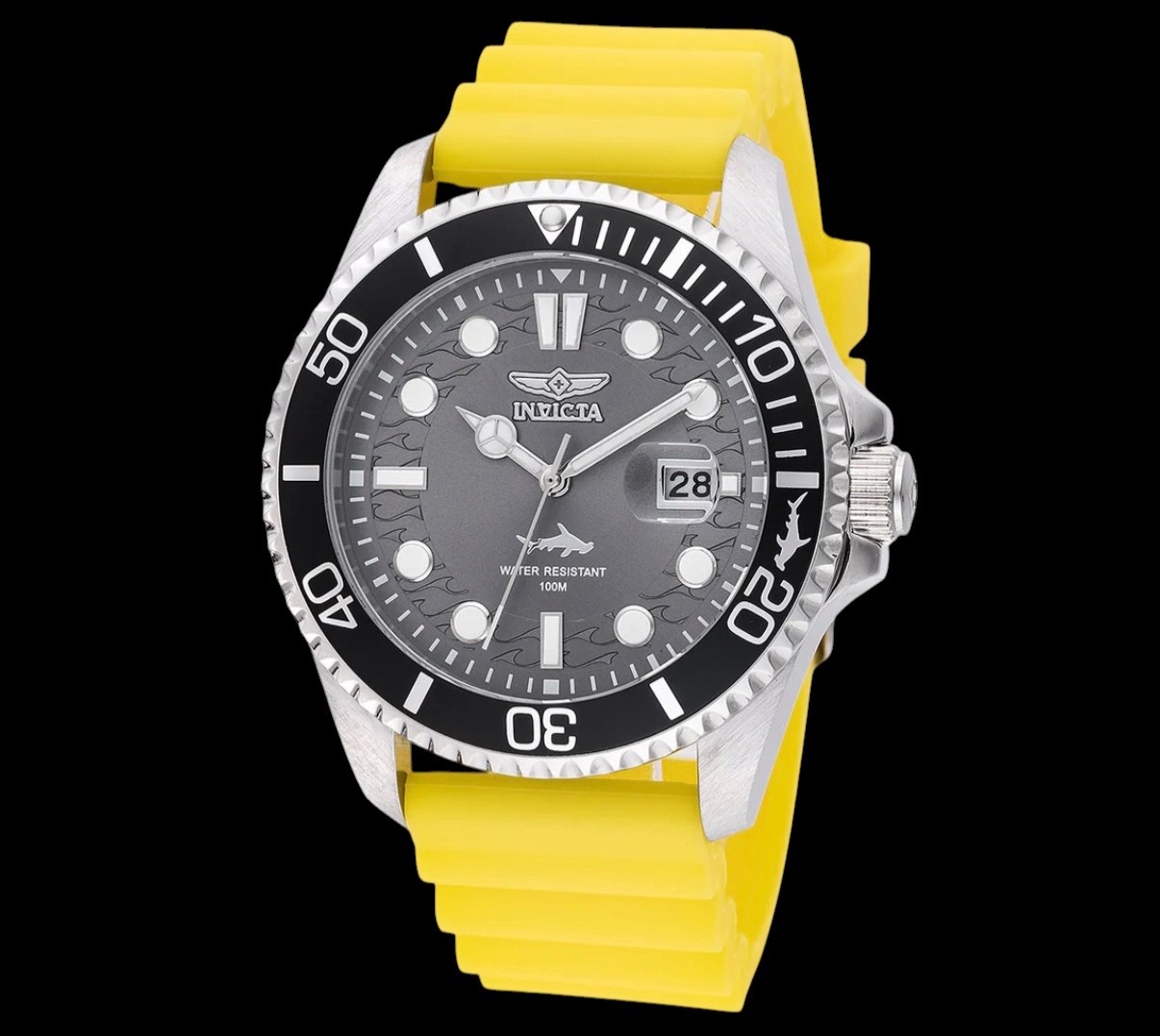 Invicta Pro Diver Shark yellow Mens watch 43mm #diver #watches NWT