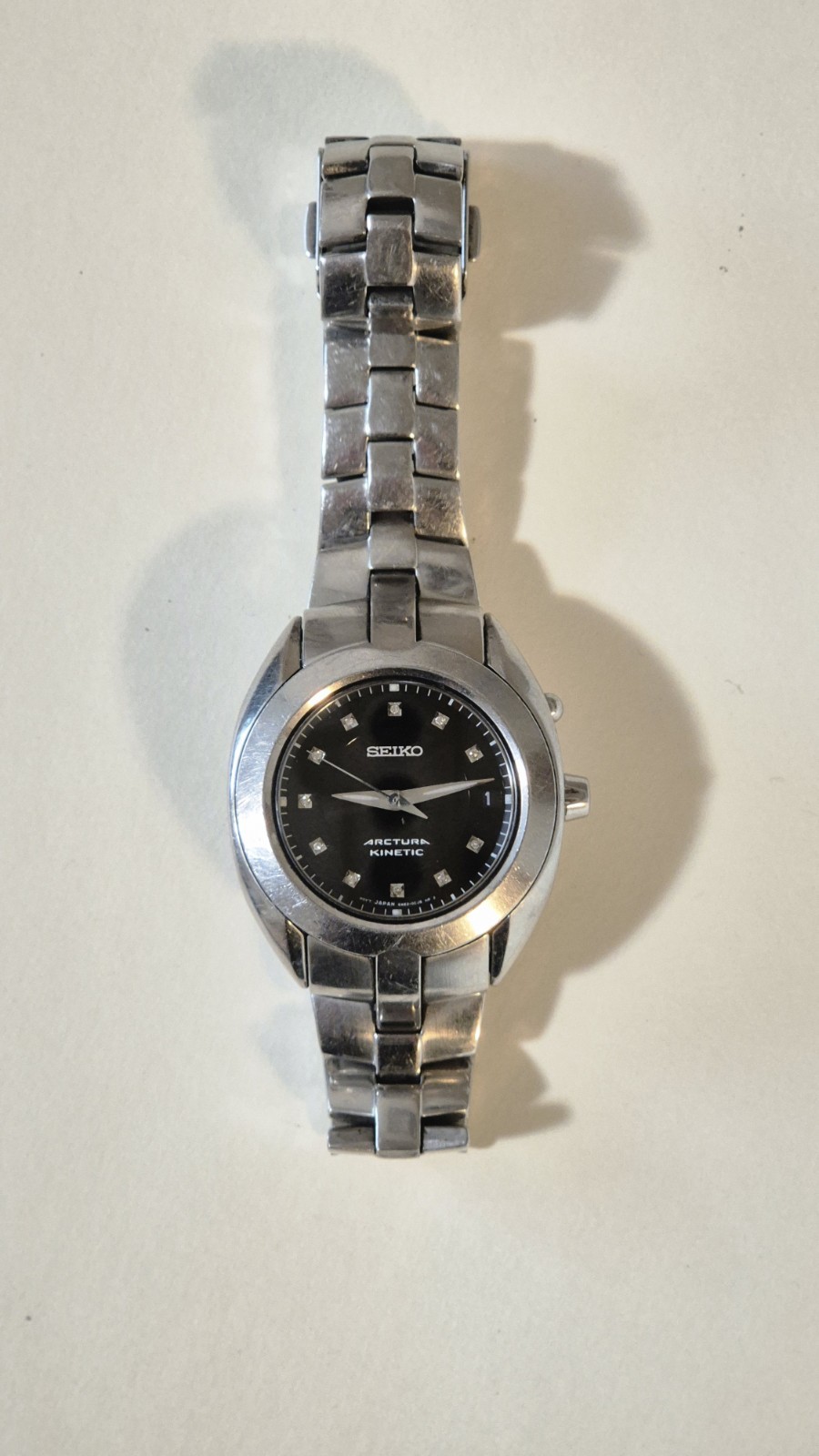 SEIKO ARCTURA 37 mm KINETIC WATCH SKA891 Sapphire Crystal Stainless Steel