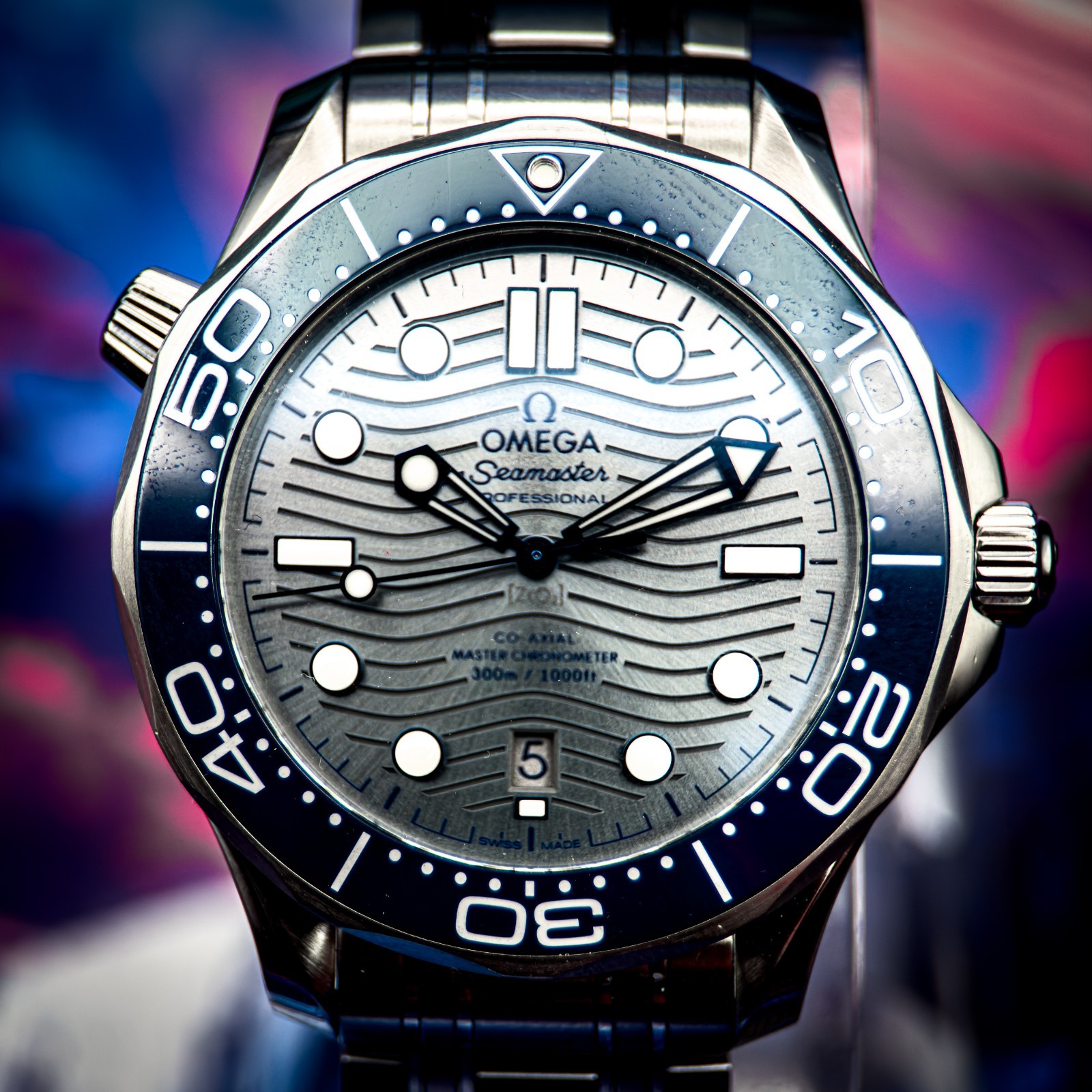 Omega Seamaster Gray Wave — Ref. 210.30.42.20.06.001 — Watch, Box & Papers