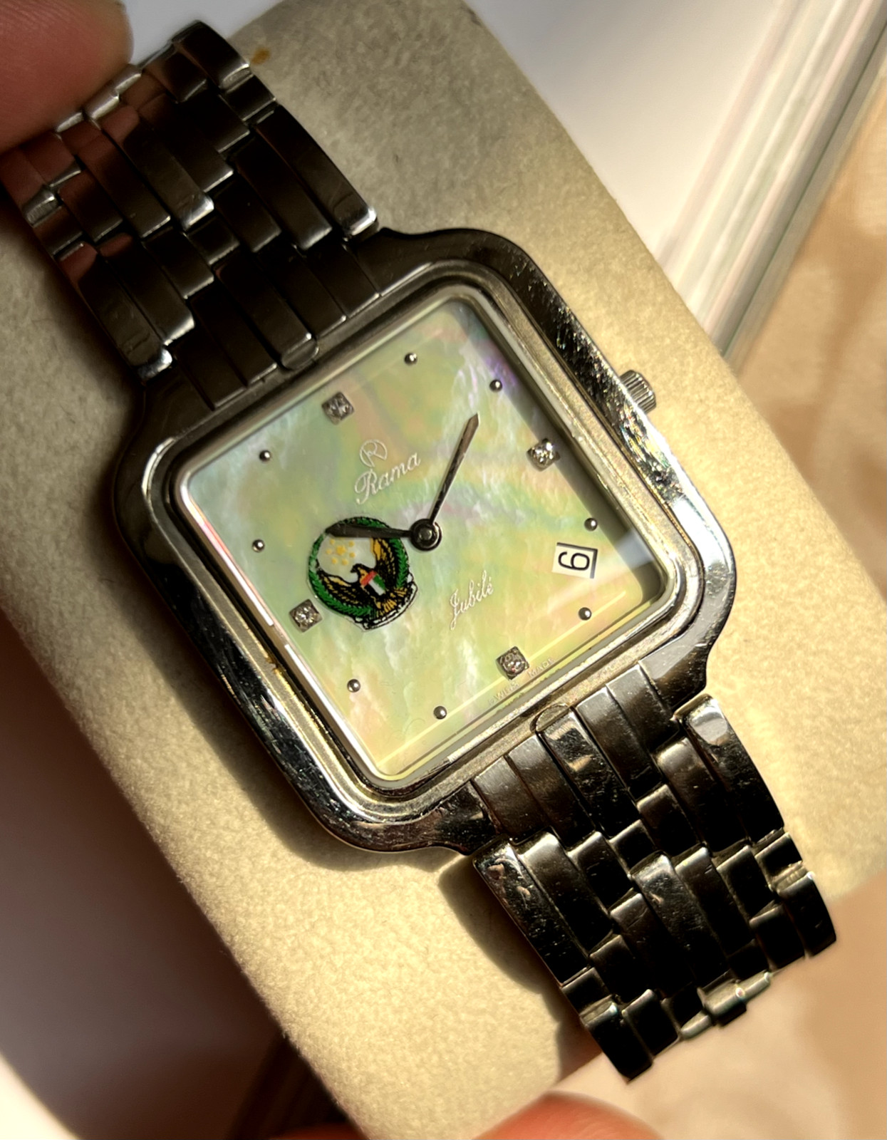 RSW Rama watch Mother of pearl dial UAE airforce logo integrated men’s/unisex