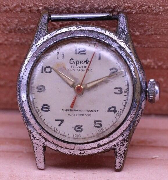 EXPERTA HERMANN BECKER HB 17j WRIST WATCH MILITARY 29.6mm 16.3mm LUG RUNS (GV)
