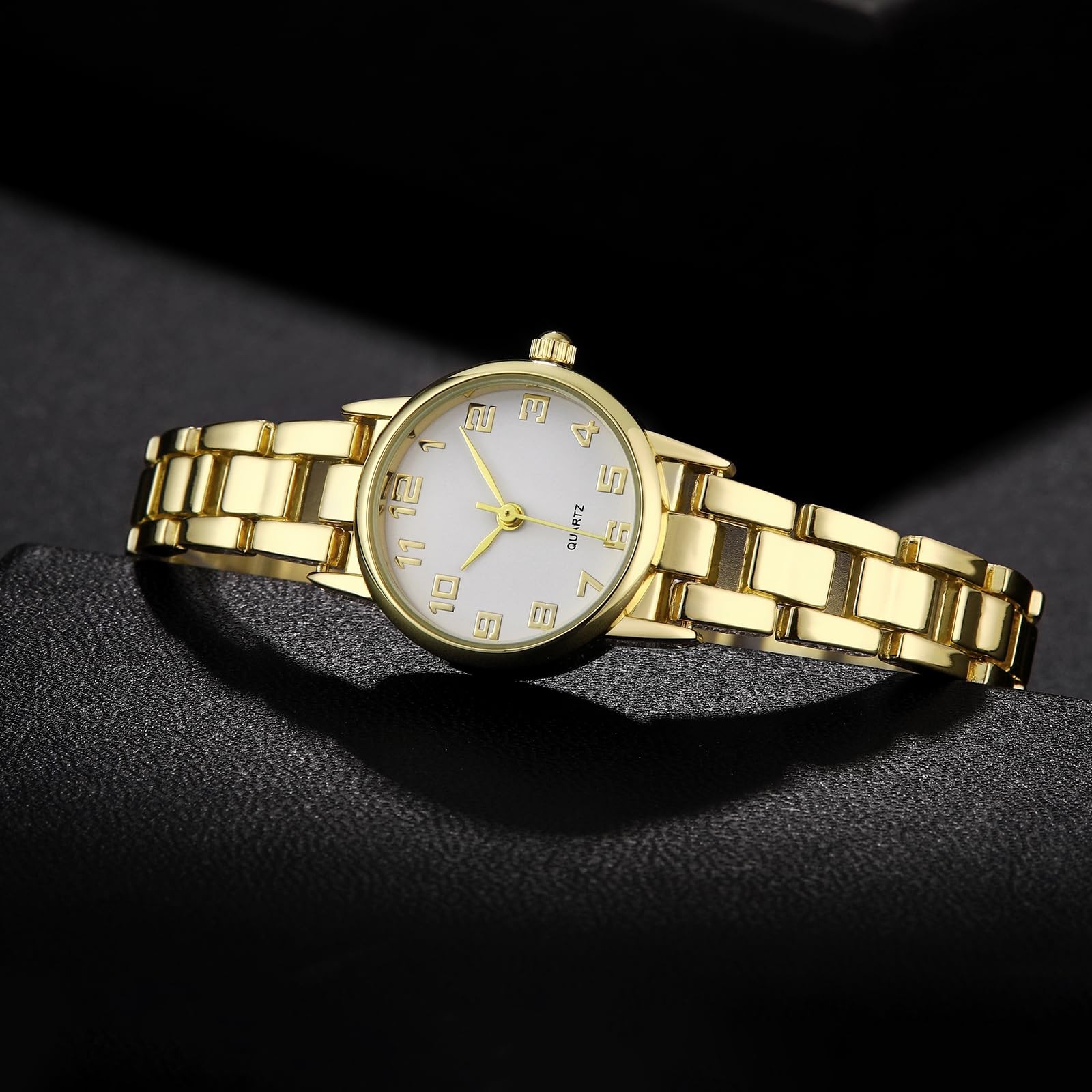 Womens Waterproof Wrist Watch,Women’s Small Thin Analog Bracelet Gold-15#
