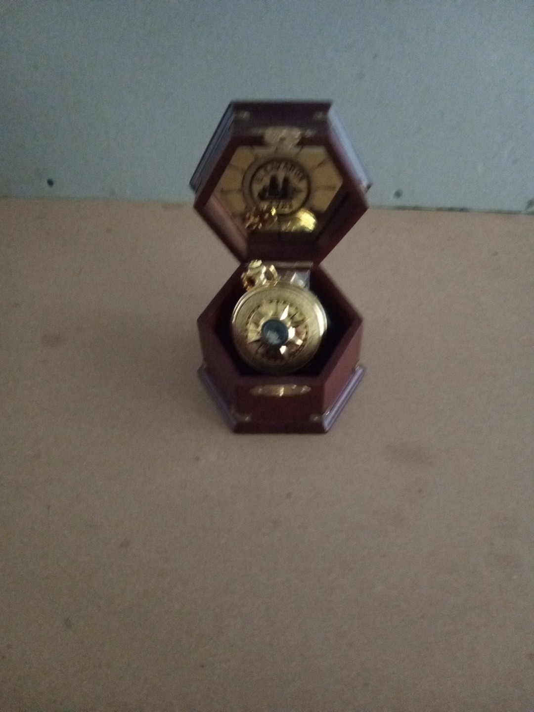 Vintage El Cazador Pocket Watch In Wooden Case