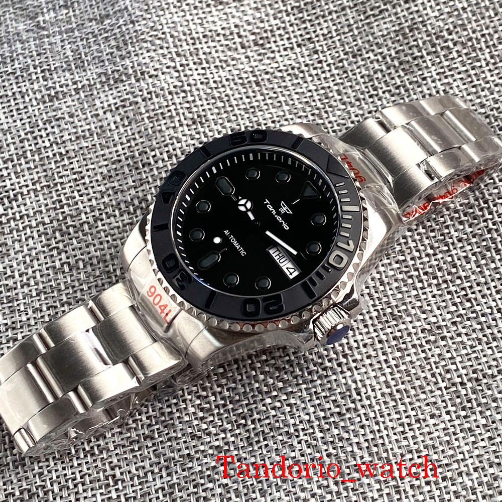 Tandorio Black Dial Japan NH36A Date Automatic Men’s Watch Sapphire Crystal