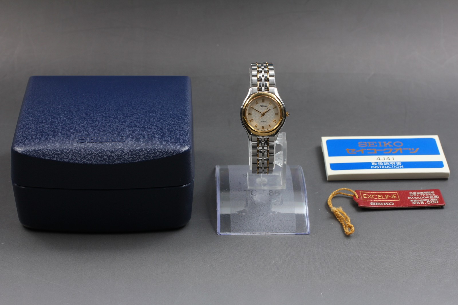 Vtg 1994 N MINT Seiko Exceline 4J41-0030 Qz Two-Tone HAQ Womens Watch From JAPAN