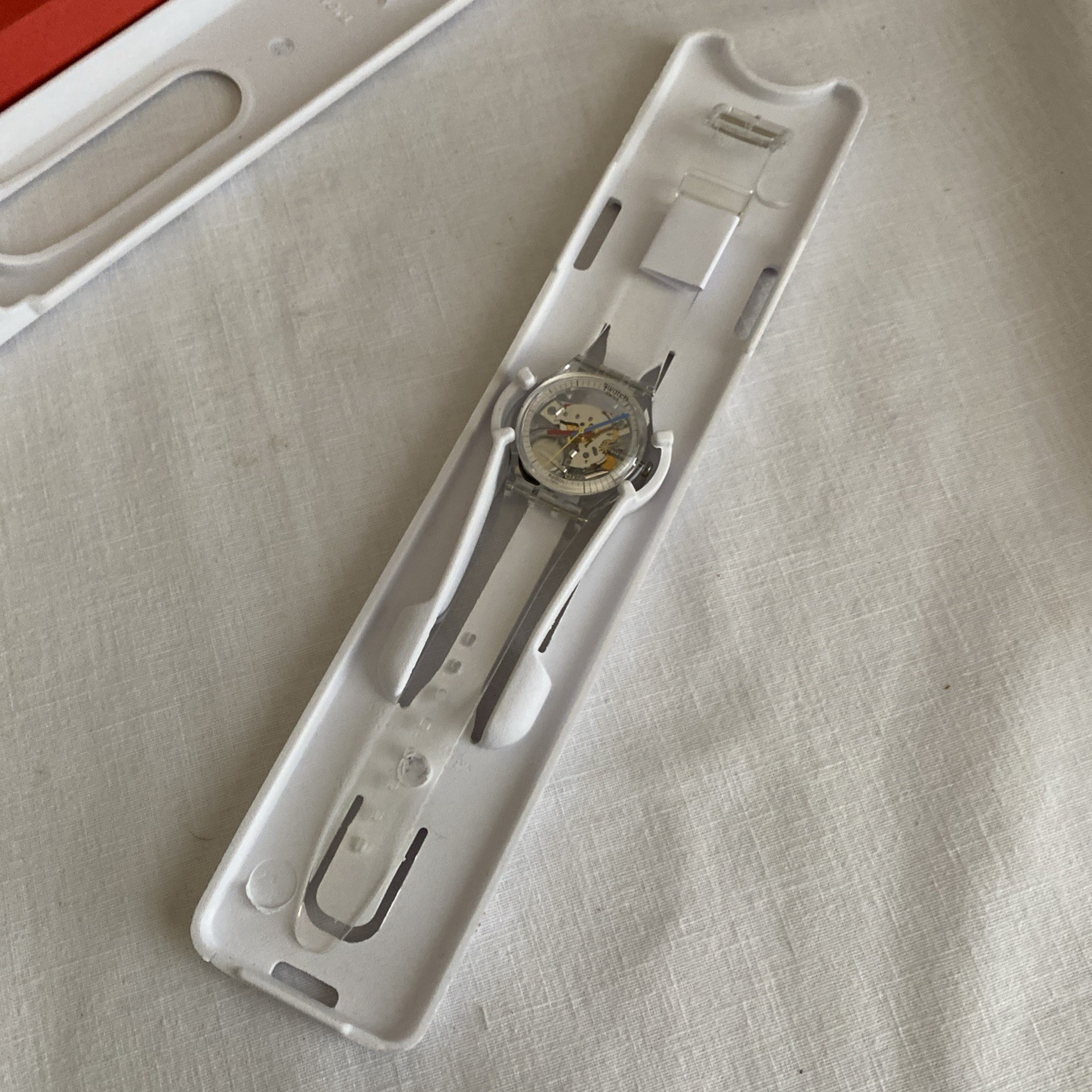 New Swatch Clearly Gent Unisex Watch Casual Transparent Quartz SO28K100-S06
