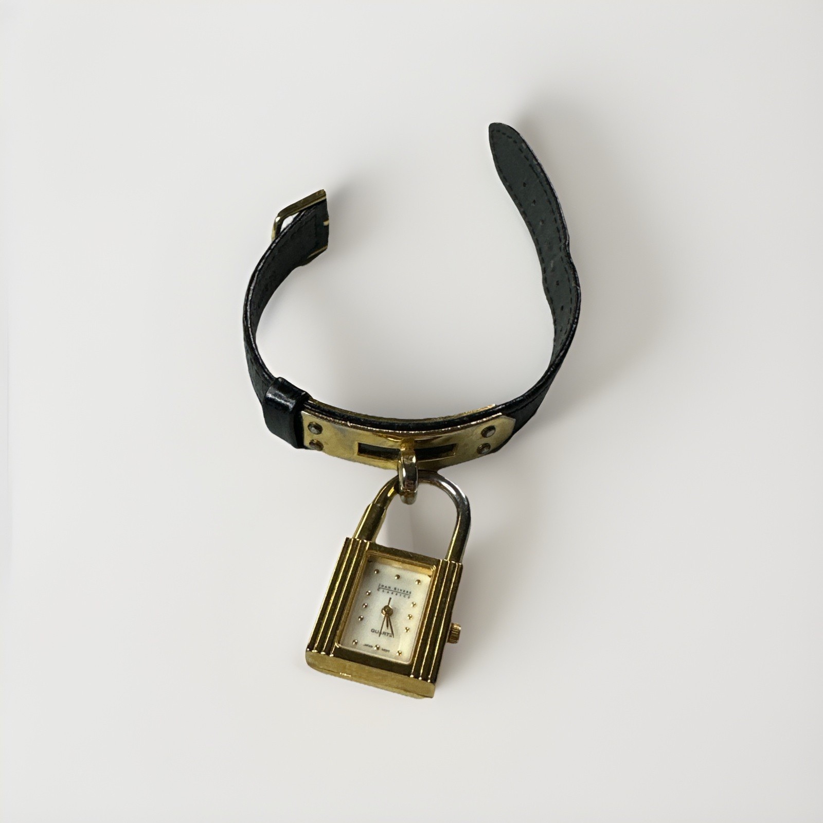 Joan Rivers Classics Collection padlock Watch – Working – Leather Band