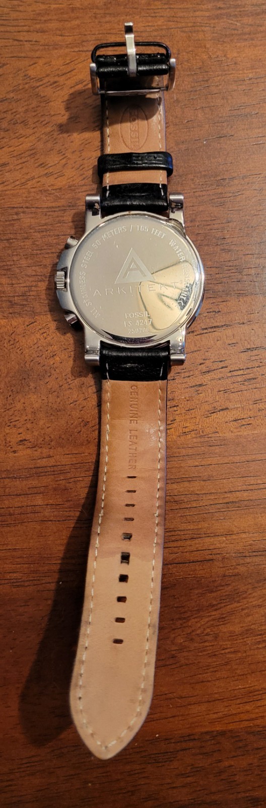 Fossil Arkitekt Men’s Watch NWT Silver Tone Black Chronograph FS4247