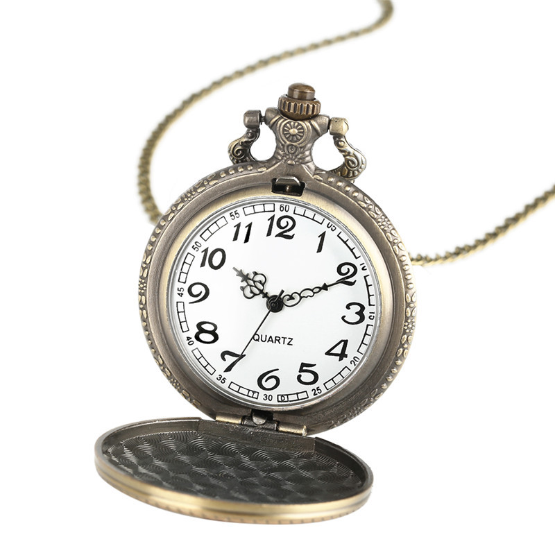 Casual Iron Man Women Men Boy Quartz Pocket Watch Pendant Chain Christmas Gifts