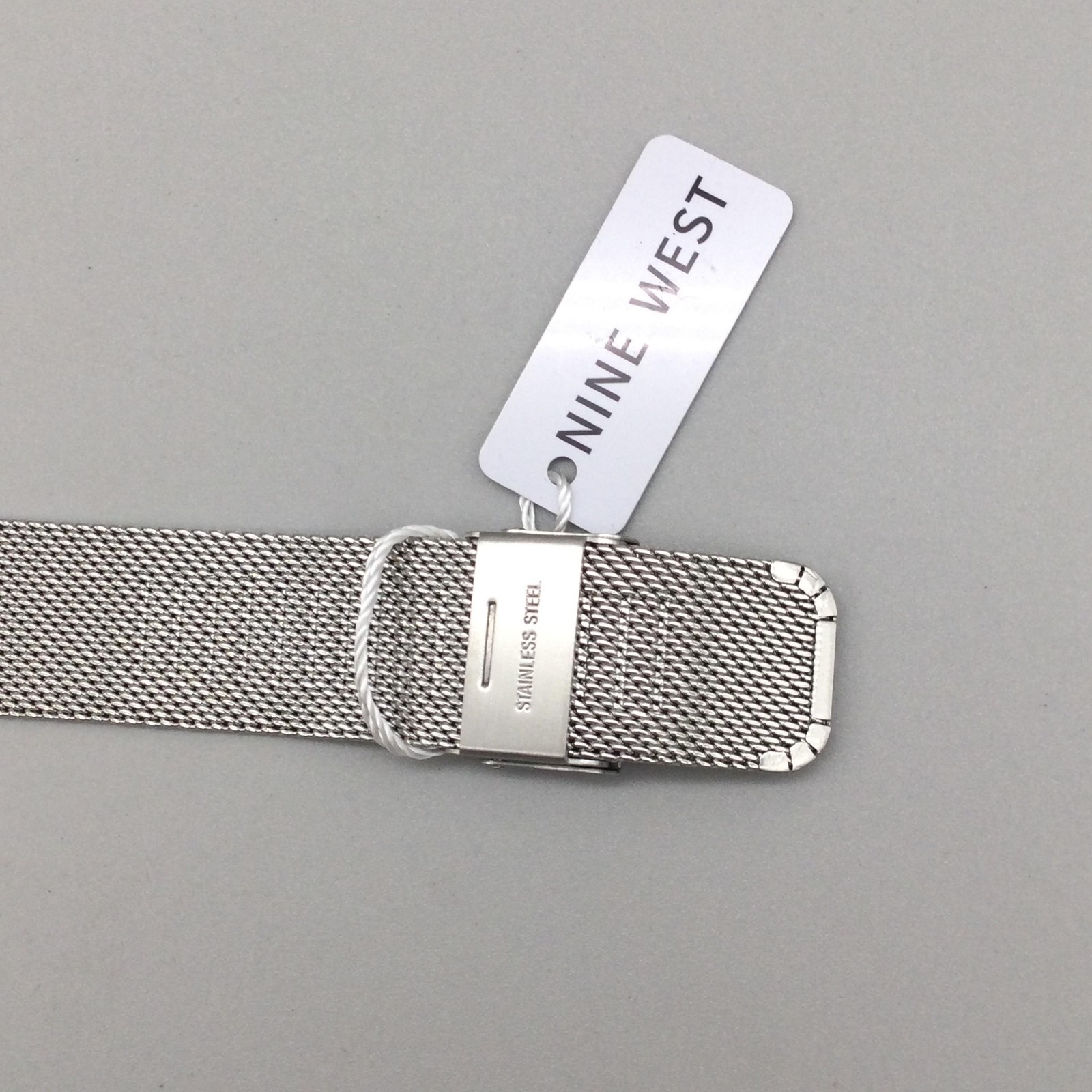 Nine West Unisex Watch 40mm Black Dial Silver Tone Mesh Adjustable Band Classic