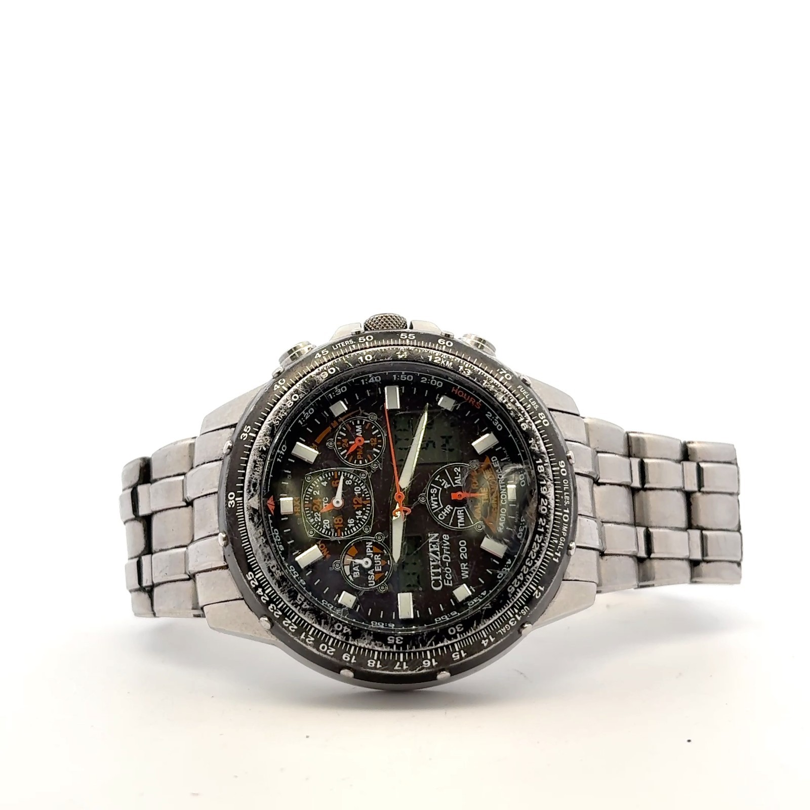 Citizen Eco-Drive JY0000-53E Skyhawk A-T Stainless Chronograph Atomic Watch