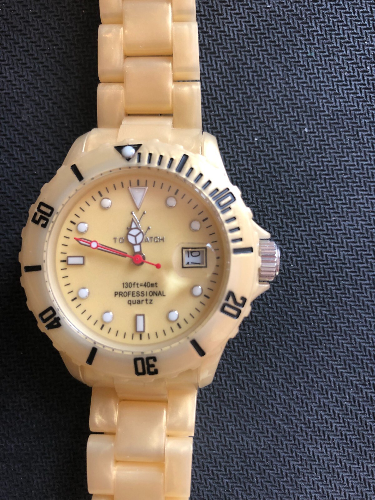 ToyWatch Women’s Plasteramic Pearlized Yellow Gold Color Quartz Watch