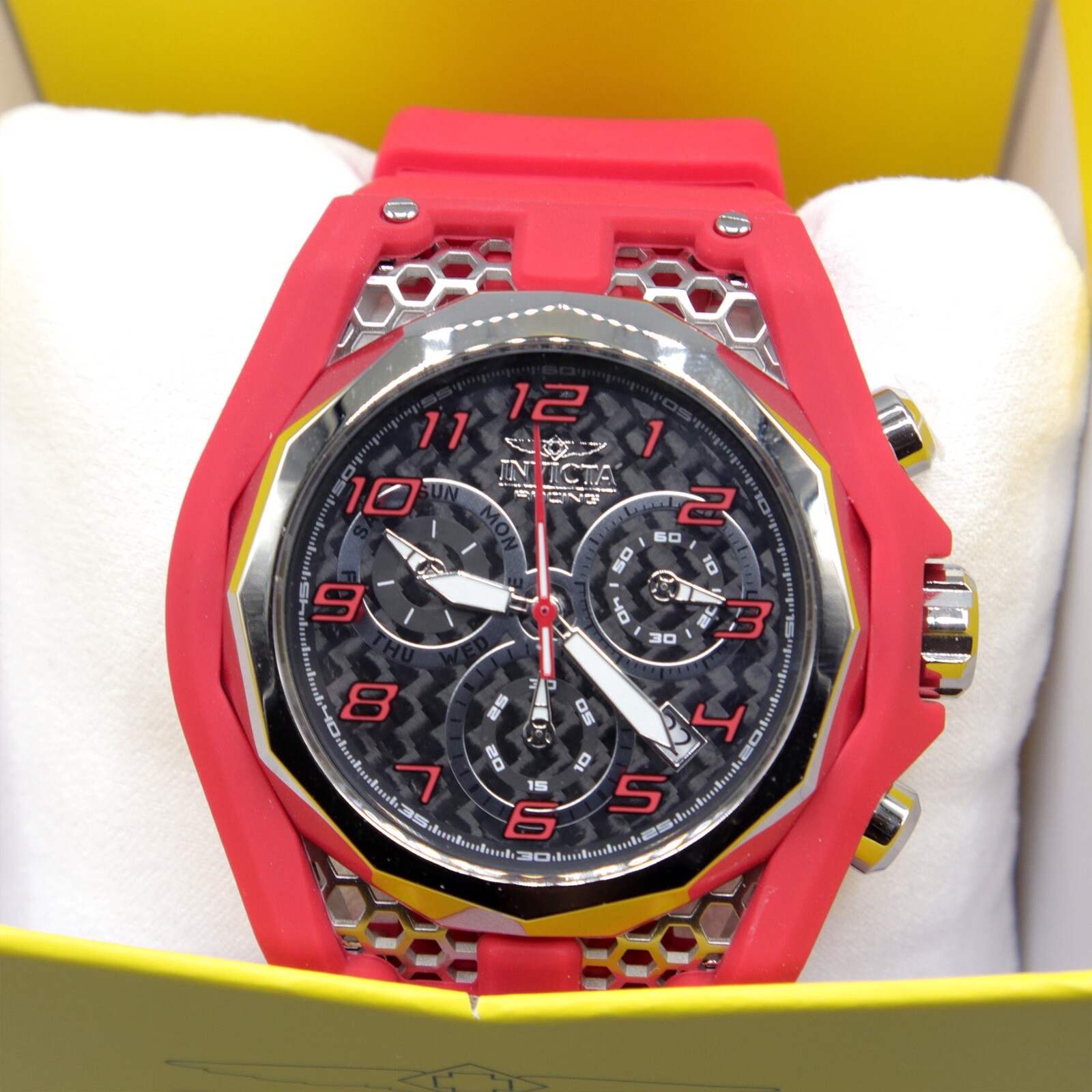 Invicta Racing Swiss Ronda Z60 Caliber Men’s Watch – 52mm, Red, Steel (47208)