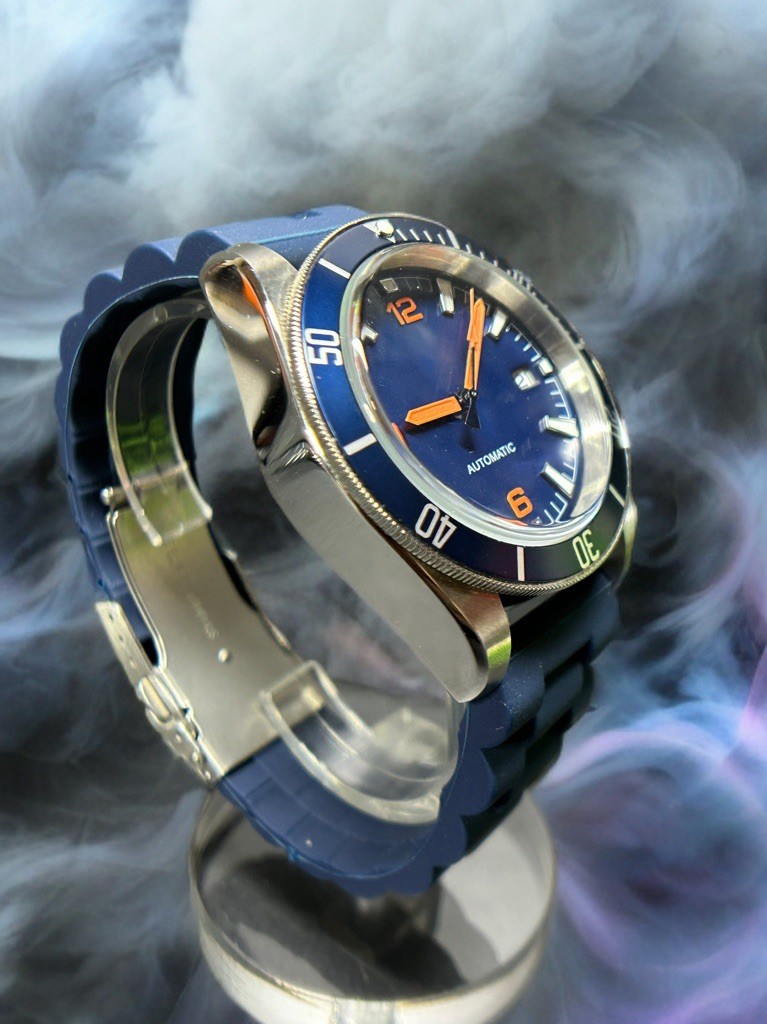 Sevin Blue & Orange Diver Automatic NH35-Sterile Dial