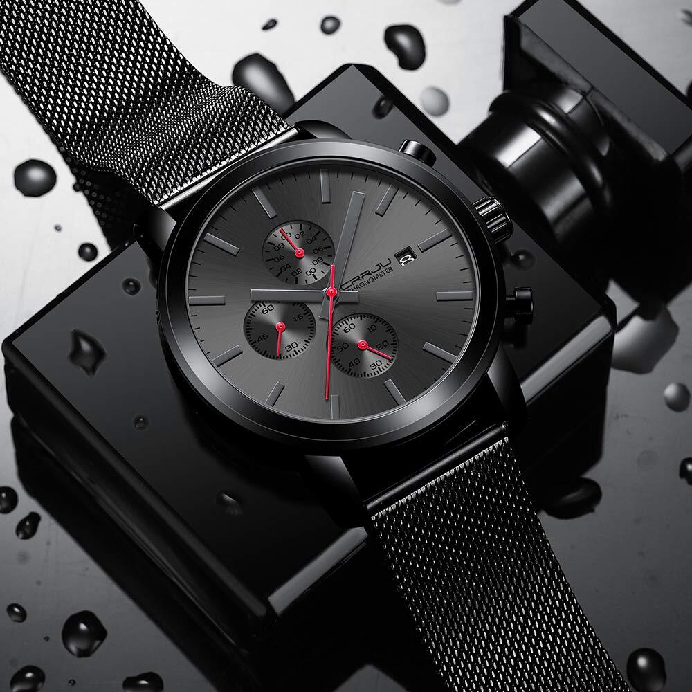 CRRJU Mens Stylish Casual Quartz Watches for Men Luxury Waterproof Calendar C…