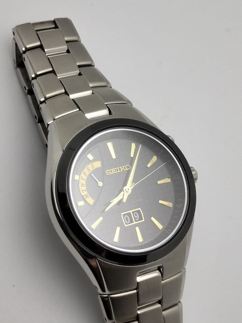 Seiko Spirit Big Date Atomic Solar Titanium Watch 8B43 0AB0 Genuine