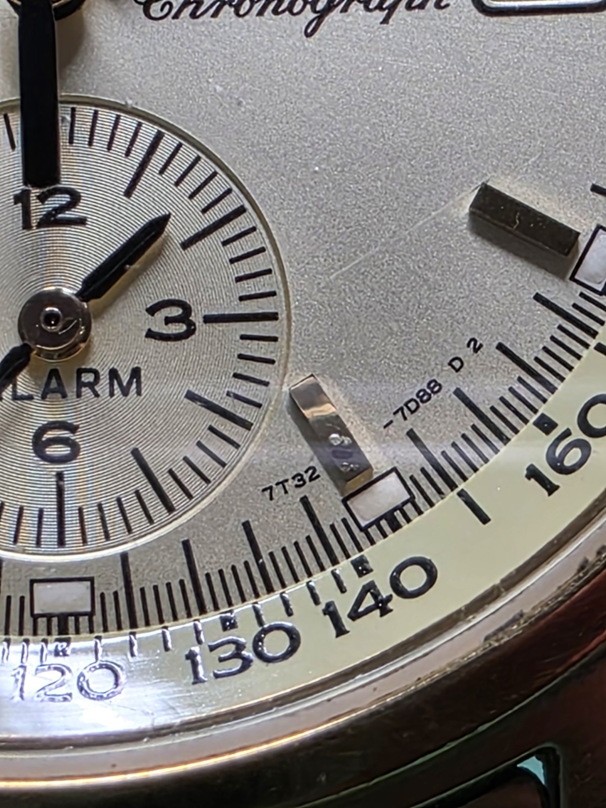 VINTAGE SEIKO CHRONOGRAPH with ALARM 7T32-7D88 Gold tone “NEW BATTERY”