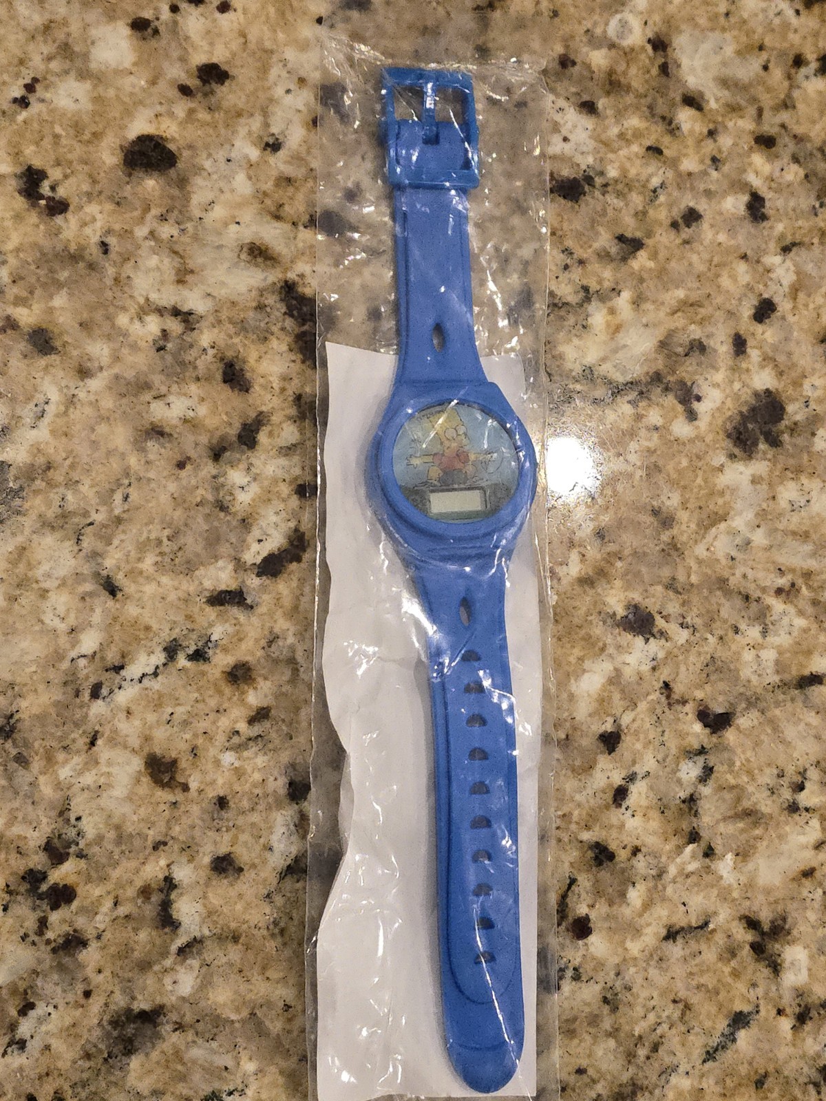Bart Simpson Blue Holographic Wrist Watch Bart Skateboarding VTG 2002 NEW