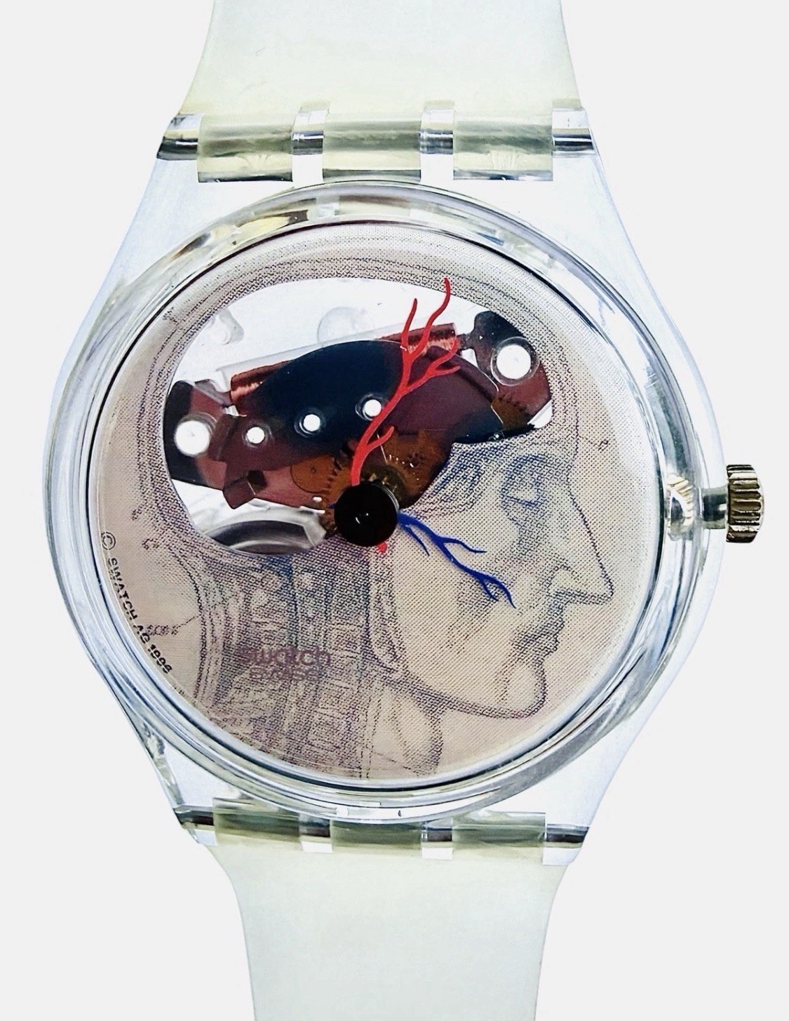 Vintage Swatch Watch TICKING BRAIN GK247 Hand Signed By Jo Whaley Rare Swiss NOS