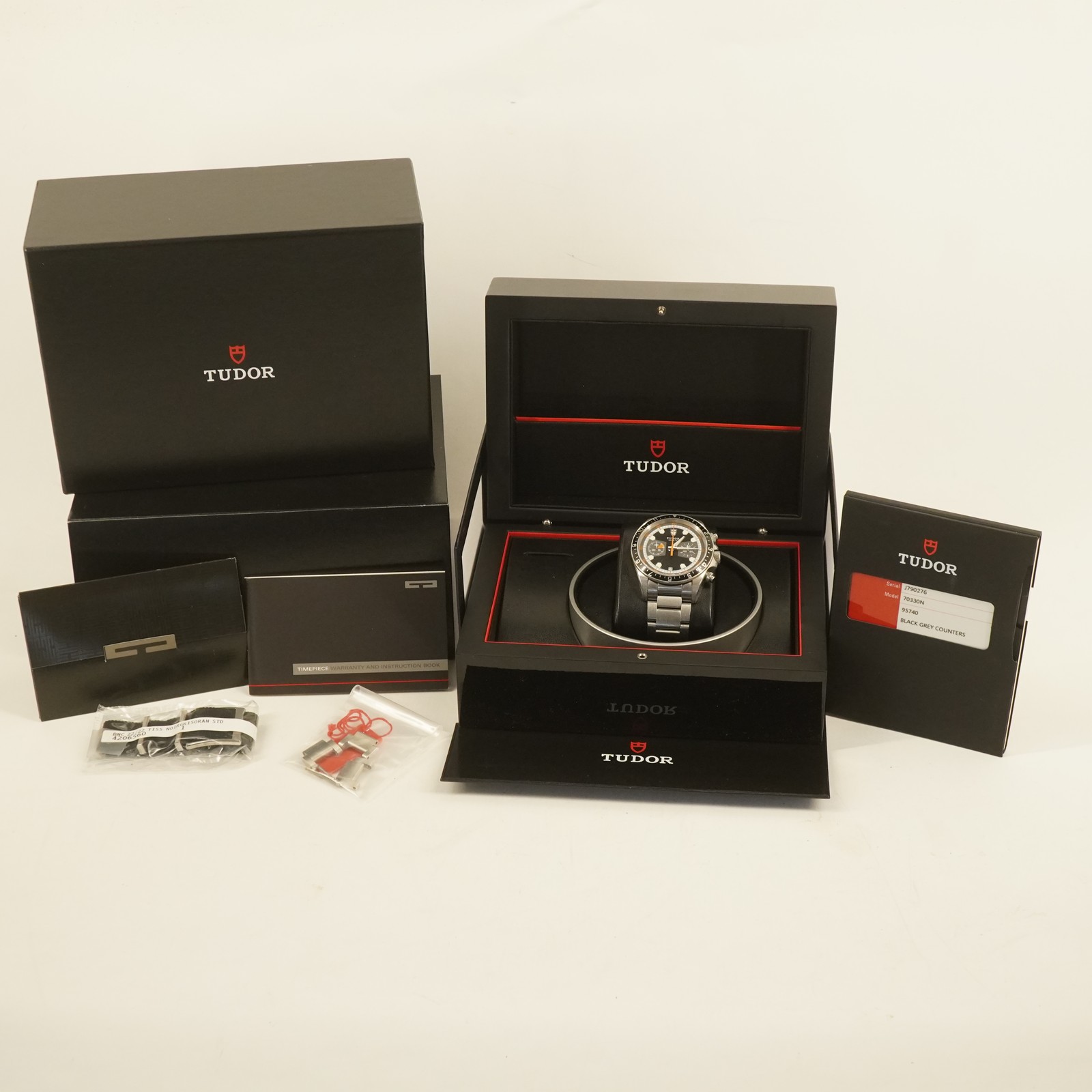 TUDOR Heritage Chrono 70330N 42mm BK/GY B&S Full Set Watch- Free Shipping USA