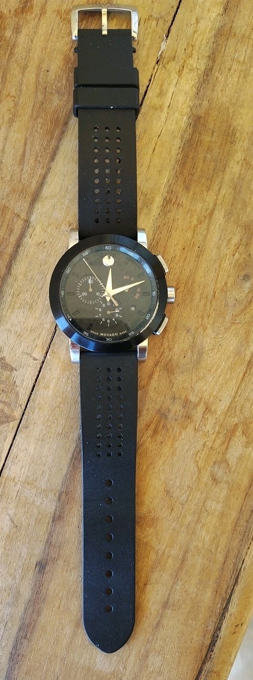 Movado Signature Sport Chronograph (0606545) 44mm Black Dial Men’s Quartz Watch