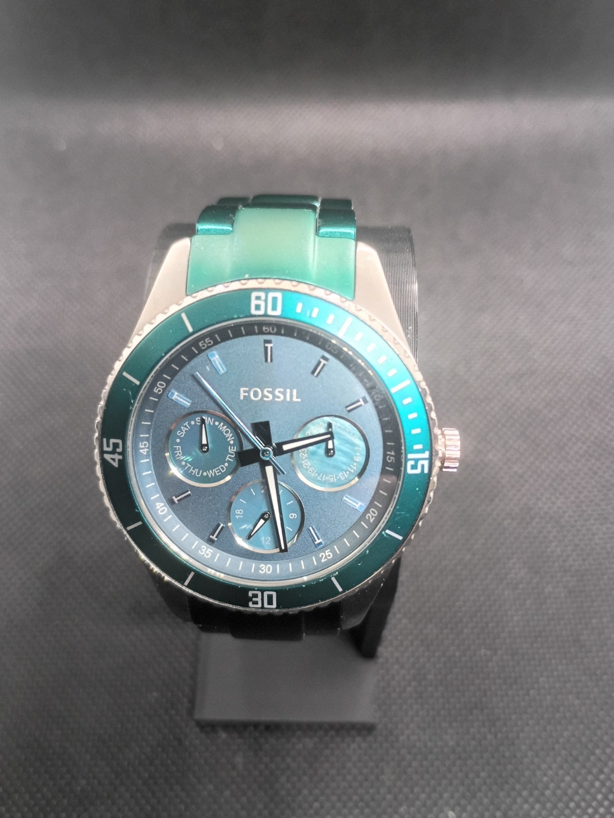 Fossil Stella Turquoise Teal Band Mother Of Pearl Es 3036 New Battery, Running