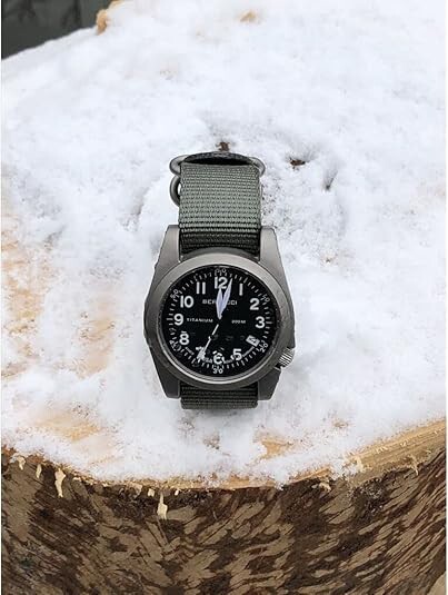 Bertucci Men A-11T Black Dial Nylon Band Vintage Drab Quartz Watch – 13336