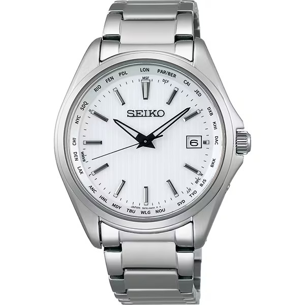 SEIKO SELECTION SBTM287 White Silver Titanium Solar Men’s Watch New in Box