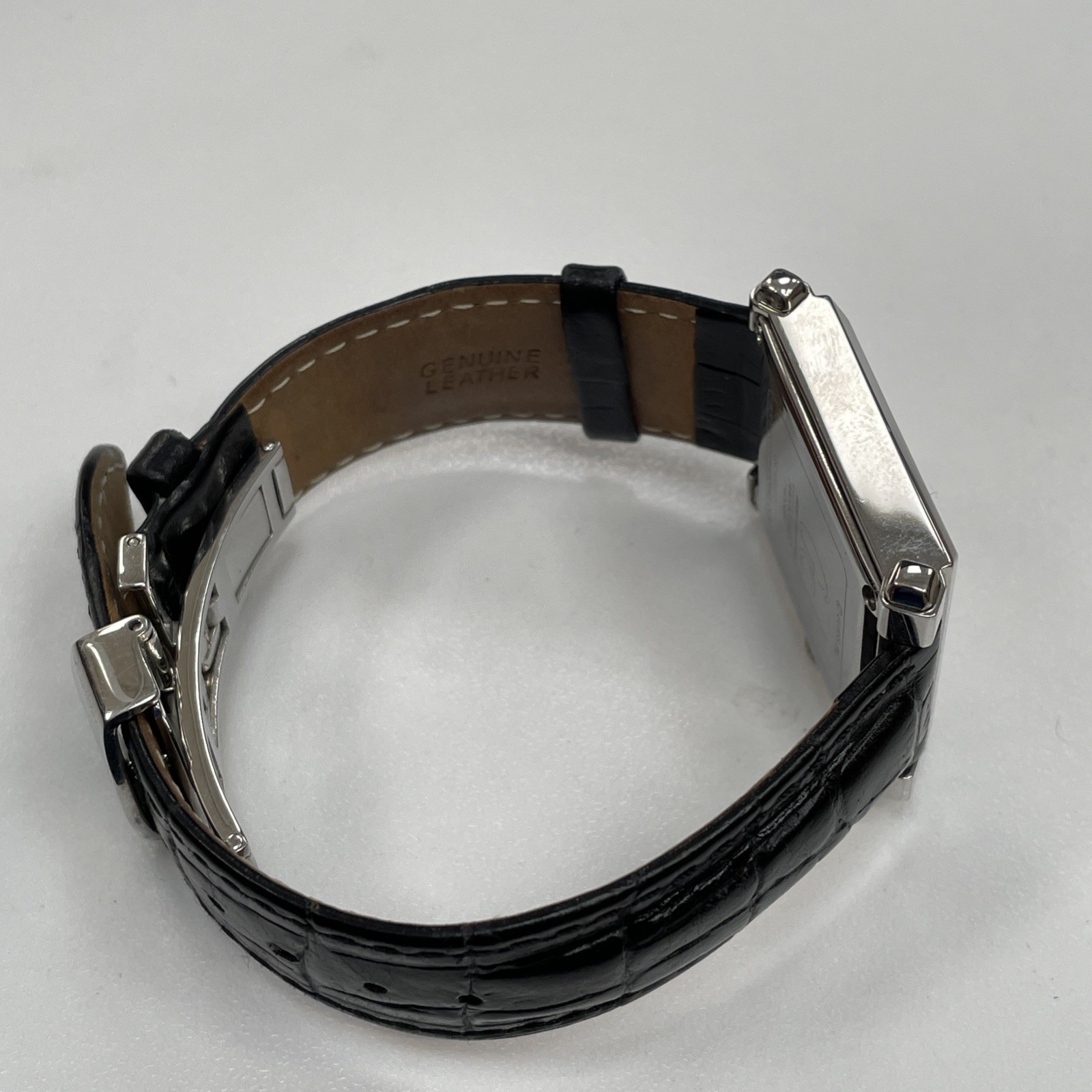 Guess Collection GC Watch Genuine Leather Strap Mens Wristwatch Deployment Clasp