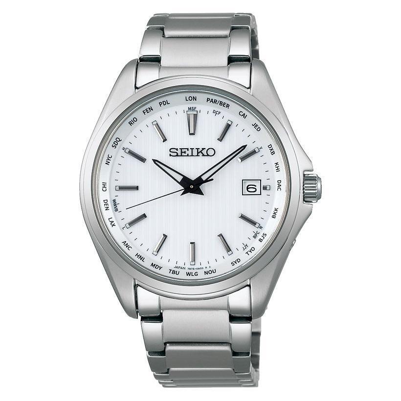 Seiko Selection SBTM287 White Silver Men’s Watch Analog Solar Titunium Quartz