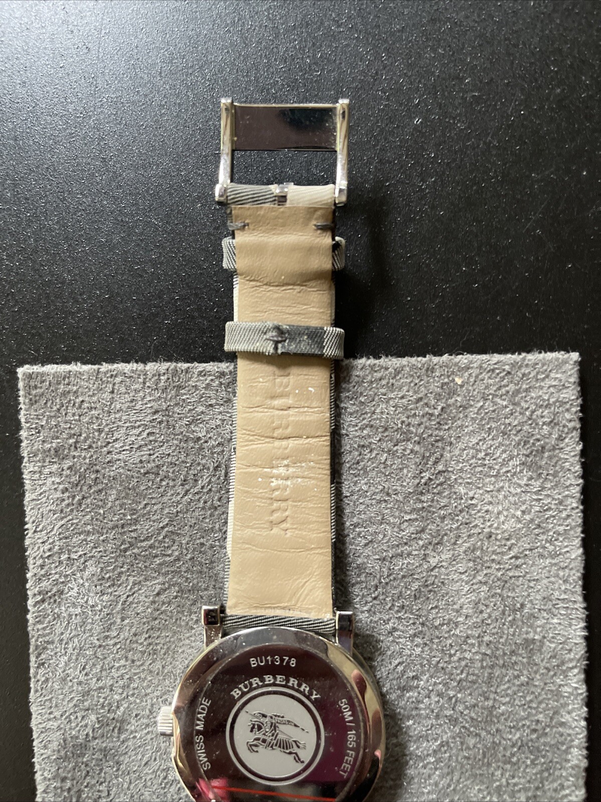 Burberry BU1378 City Nova Check Stainless Steel Unisex Swiss Watch Rare 38mm