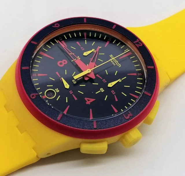 SWATCH Watch GLOW LOOM Chrono Chronograph 42mm SUSJ400 NEW Old Stock Rare