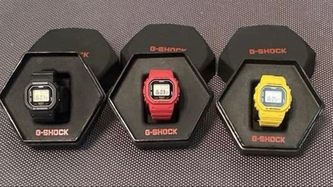 CASIO G-SHOCK Nano DWN-5600 Watch 3-Colors Set Black / Red / Yellow Japan